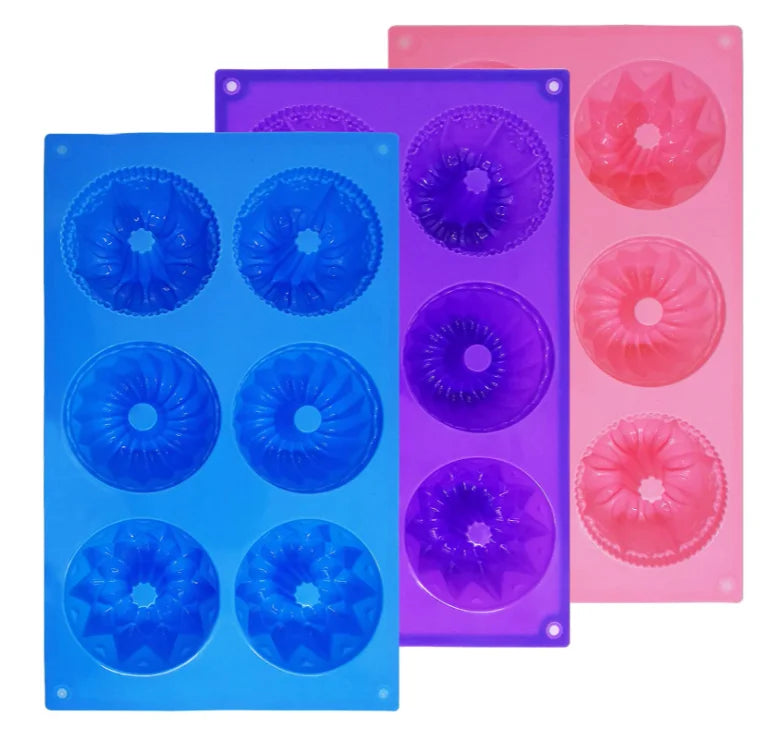 13109 6Cups Doughnut Maker Silicone Baking Tray Cupcake Muffin Molds Mini Cake Pan Silicone Cake Mould