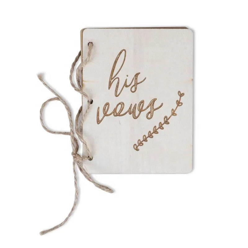 Handcrafted Wedding Vows Book His and Her Rustic Wood Vow Book Set of 2Vow Renewal Notebook Booklet Journal Keepsake