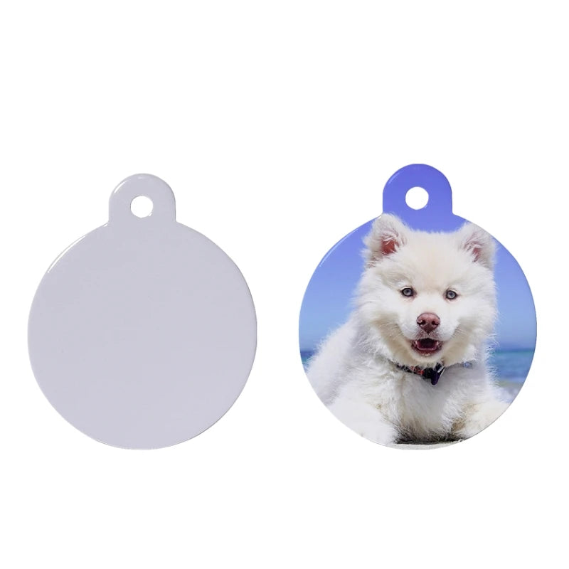 Hot Sales Metal Crafts 2side Sublimation Aluminum Dog Id Name Tag Pendant Heat Transfer Blanks Pet Dog Tag
