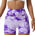Spring New Tie-dye Seamless High Waist Tummy Tuck Yoga Peach Hip Lift Tight Sports Running Fitness Shorts