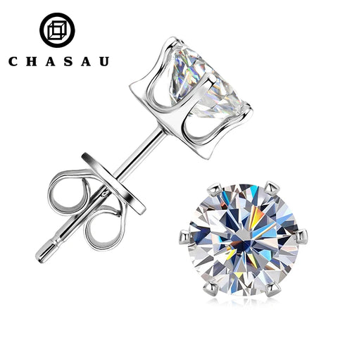 0.1ct-3.0ct Women's Moissanite Diamond Original 925 Sterling Silver All Size Classic Stud Earrings for Women