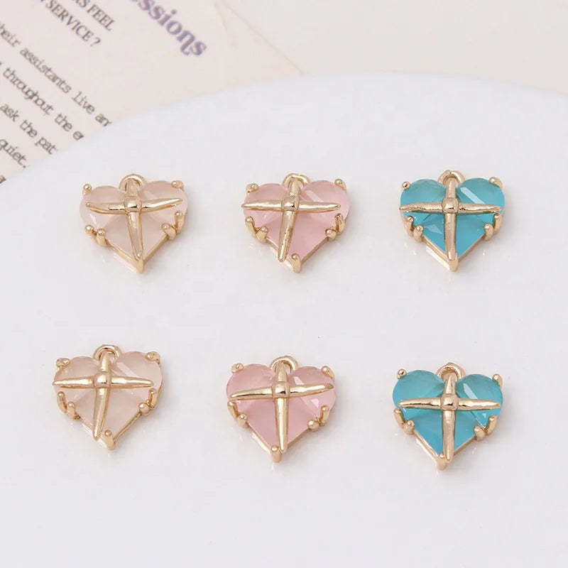 New Arrived Geometric Pendant Earrings Gold Plated Zircon Pendant Diy Bracelet Necklace Jewelry Accessories