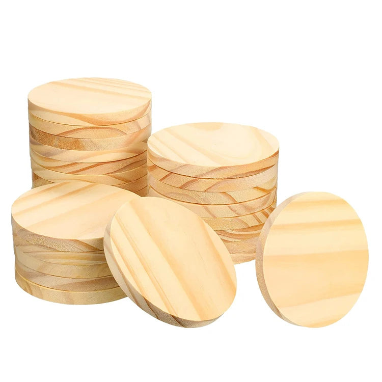 Square & Round Custom Unfinished Natural Wood Coaster Durable Multi-functional Traditional Chinese Style