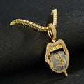 Hip Hop Crystal Iced Out Custom Pendant Tennis Necklace Chain Jewelry Sets Dollar Sign Tongue Men Pendant Gold Cuban Chain
