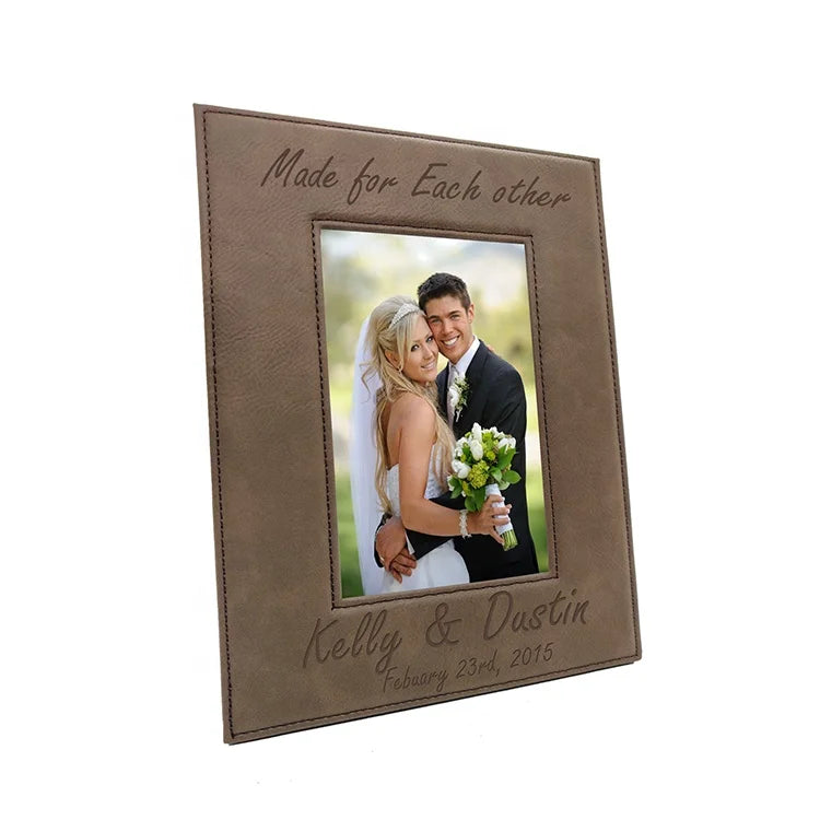 Laser Engraving Leatherette Photo Frame Wedding Photo Frame 4*6
