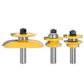 LAVIE 3pcs 12mm 1/2" Shank Round Over Rail & Stile Cove Panel Raiser Router Bit Set Tenon Cutter Milling Cutter for Wood MC03125