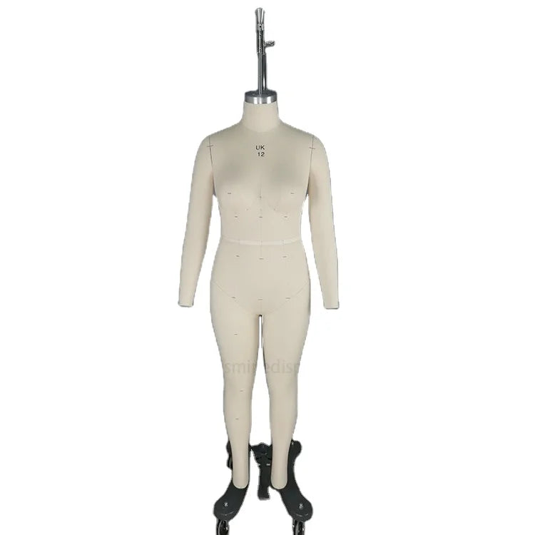Jasmine Women UK12 Tailor Full-Body Torso Dummy FRP Body Detachable Arms Collapsible Shoulders Stainless Steel Base Female Dress