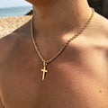 Inspire Jewelry Wholesale Fashion Simple High Quality Long Chain Small Boy Cross Pendant Necklace with Rope Chain for Men