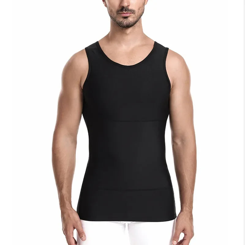 Customisable Logo Men's Pectoralis Compression Shirt Vest Slim Sweatshirt Shapewear