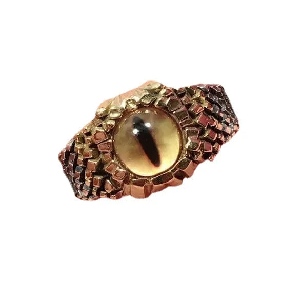 New Silver Snake Python Eye Ring Opening Personalized Patchwork Colors Designs Men Devil's Eye Ring
