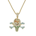 CN445 Brass Micro Pave CZ Pendant Necklace Men and Women Rock Style Jewelry