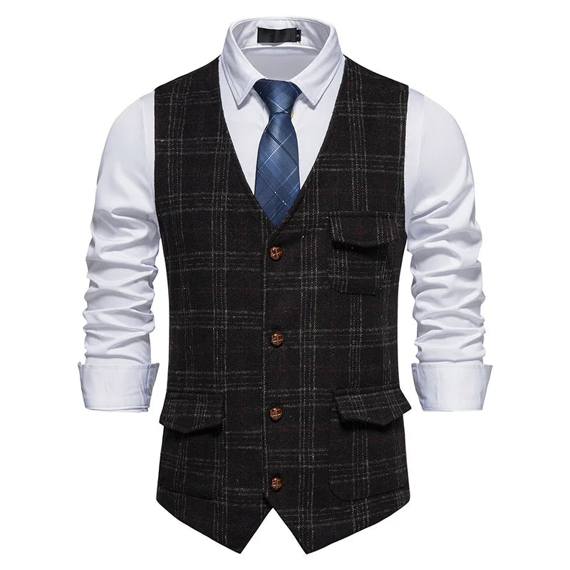 2023 Summer New Men's Fashion British Vest Men's Leisure Suit Vest