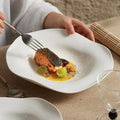 Irregular Ceramic Dinner Plate White Cold Dishes Pasta Dessert Salad Sushi Puree Soup Serving Tray Hotel Restaurant Dinnerware