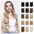 Wholesale SARLA VH01 26" Synthetic V Part Wig Curly Seamless Natural Blonde 5 Clips in Pre-Bonded Ring-X Hair Extensions Women