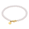 Fashion 6mm Mother of Pearl Bracelet for Women Men 18K Gold Free Logo Lasering White Shell Pearl Beaded Bracelets Wholesale
