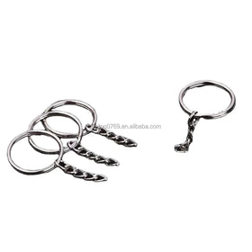 Stock Supply 1.5 X 25mm Round 4-link Metal Keyring for Bag Decoration