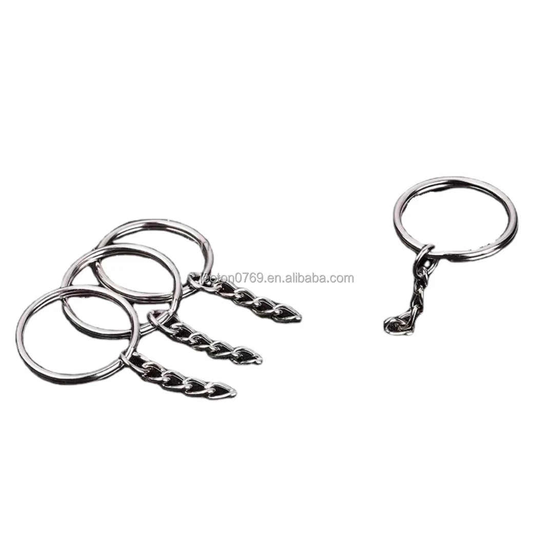 Stock Supply 1.5 X 25mm Round 4-link Metal Keyring for Bag Decoration