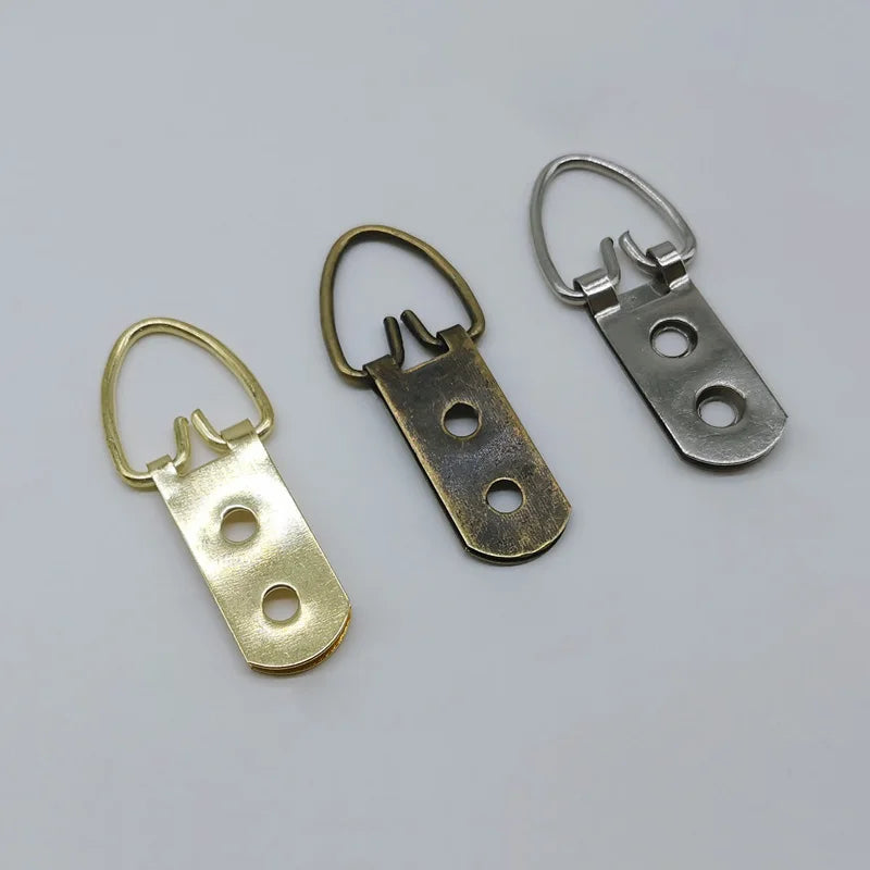 52*17mm D Ring Double-hole Metal Iron Retro Silver Gold Brass-plated Galvanized Photo Album Picture Frame Hanger Wall Hook Box
