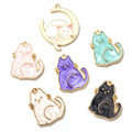 10pcs Enamel Small Cat Charms Pendant DIY Jewelry Making Accessories for Earring Bracelet Necklace Finding Craft Supplies