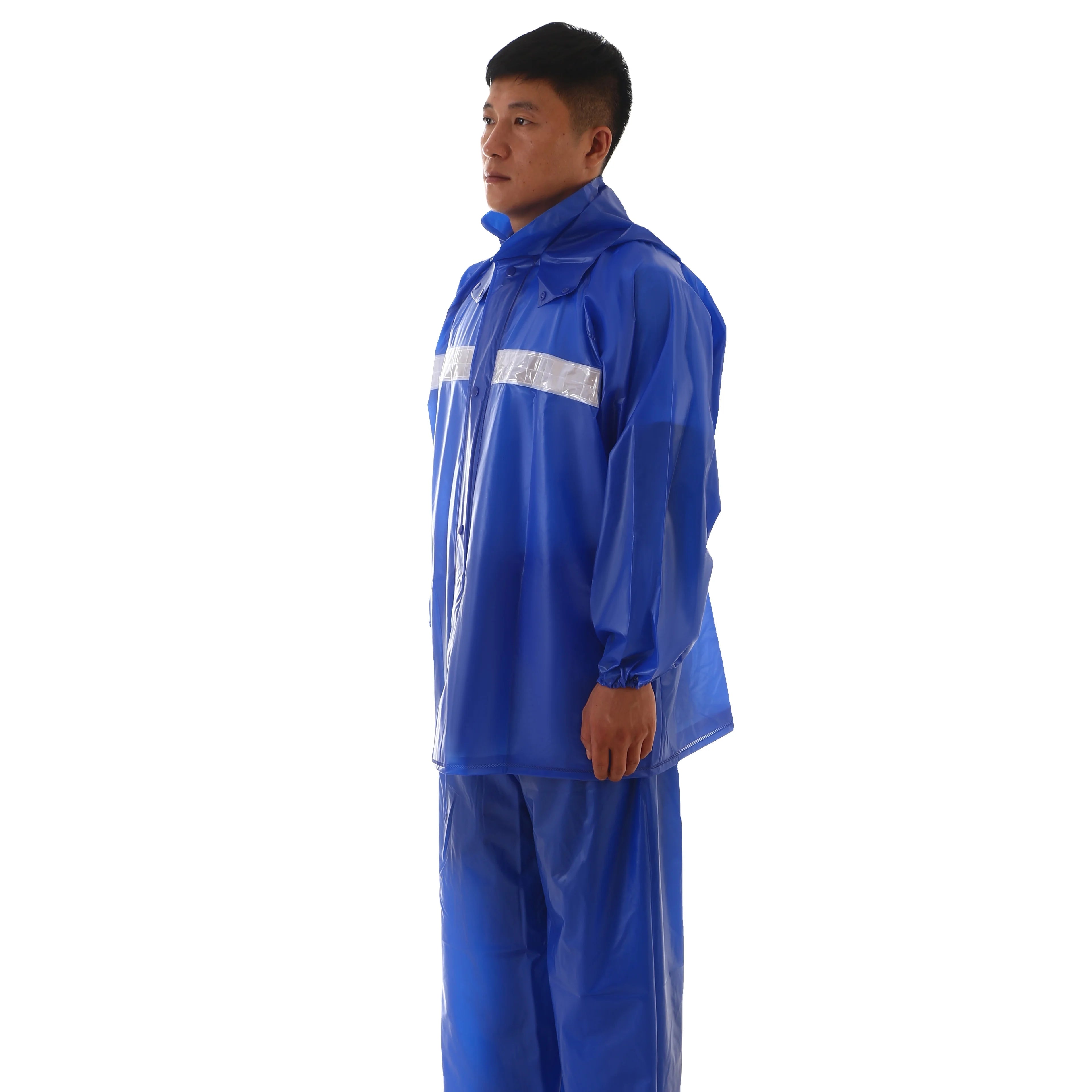 KM OEM Custom Logo 100% Waterproof PVC Adult Motorcycle Rain Suit for Outdoor Use on Rainy Days