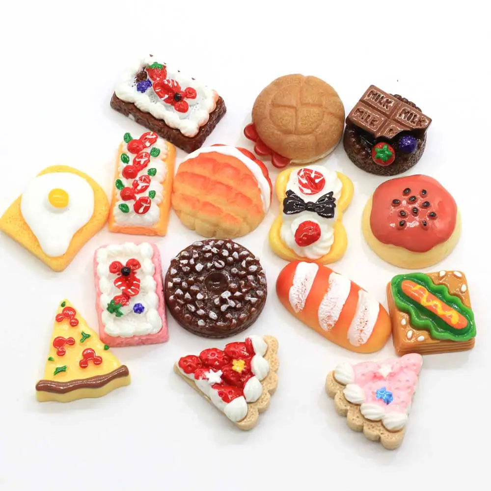 Simulation Cookies Resin Biscuit Cake Chocolate Flatback Cabochon Embellishment for Scrapbooking Phone Decor