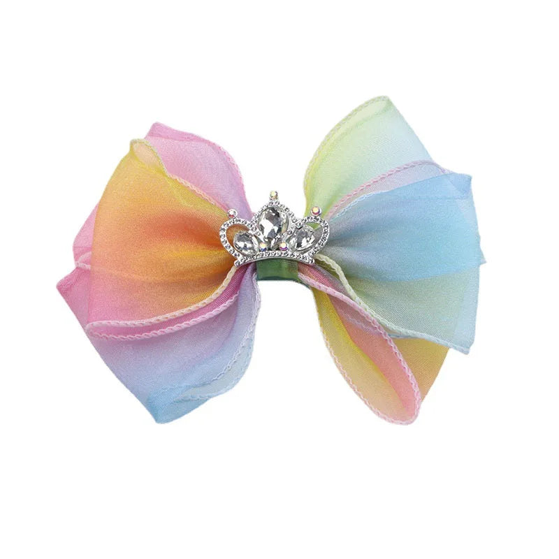 Girls Hair Accessories Clip for Kids Hair Clips with Bows Children Net Yarn Hair Clip