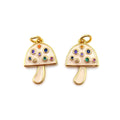 18k Gold Plated Pave Zircon Brass Enamel Mushroom Pendants Charms for Jewelry Making Diy Necklace Bracelet Jewellery Accessory