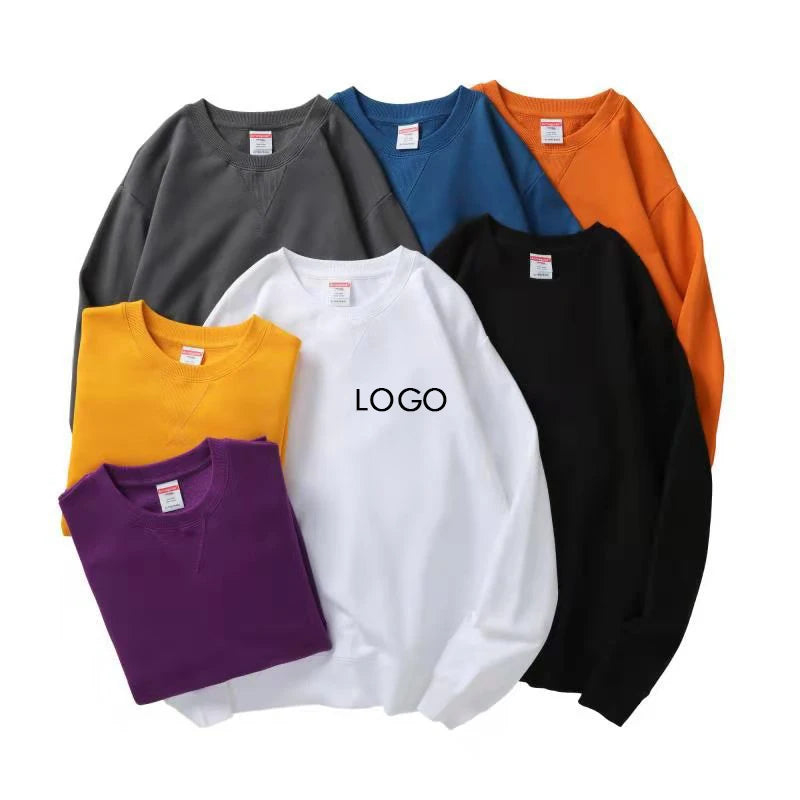 Custom Logo Crew Neck Blank Sweatshirt 100% Cotton Pullover Sweatshirt