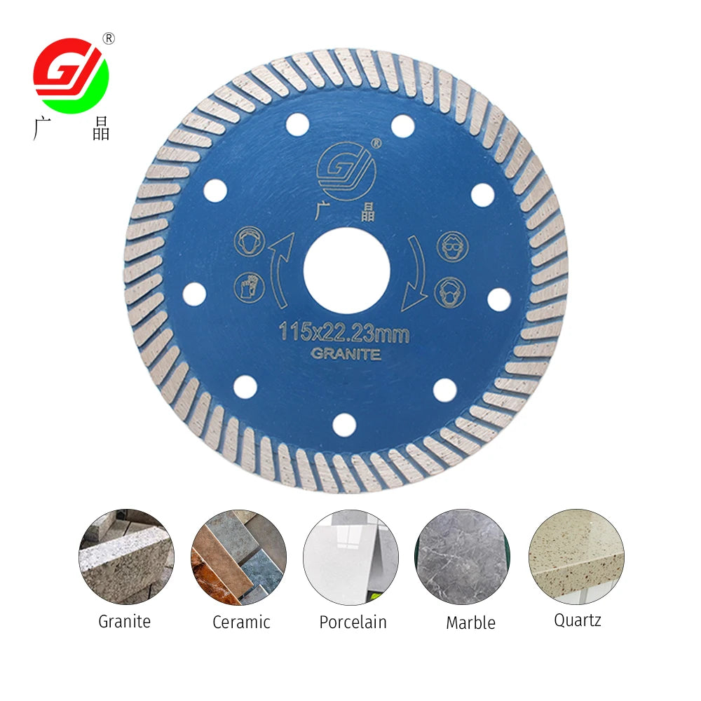 GJ 4.5" Granite Diamond Saw Blade 5" 6" Turbo Dry Granite Cutting Blade