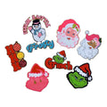 Wholesale Custom Iron on Patches Heat Seal DIY 3D Embroidered Chenille Patches Gold Glitter Santa Snowman Christmas Patch