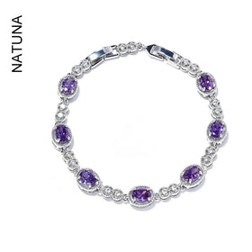 Colorful Zircons Stone Luxury Bracelet Fine Jewelry Bracelet Chunky Chain Jewelry Silver Bracelet for Mother Day