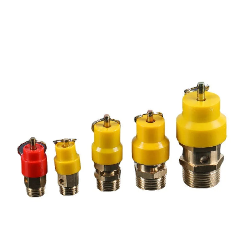 8-Bar Brass Safety Relief Valves 1/4\" Male NPT Pressure Control Devices Pneumatic Power for Gas Media