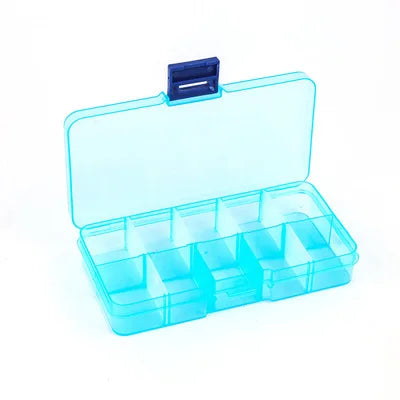 10 Grids Rectangle Plastic Bead Storage Box Case Container Jewelry Organizer with Movable Dividers for Small Earring Jewelry Kit