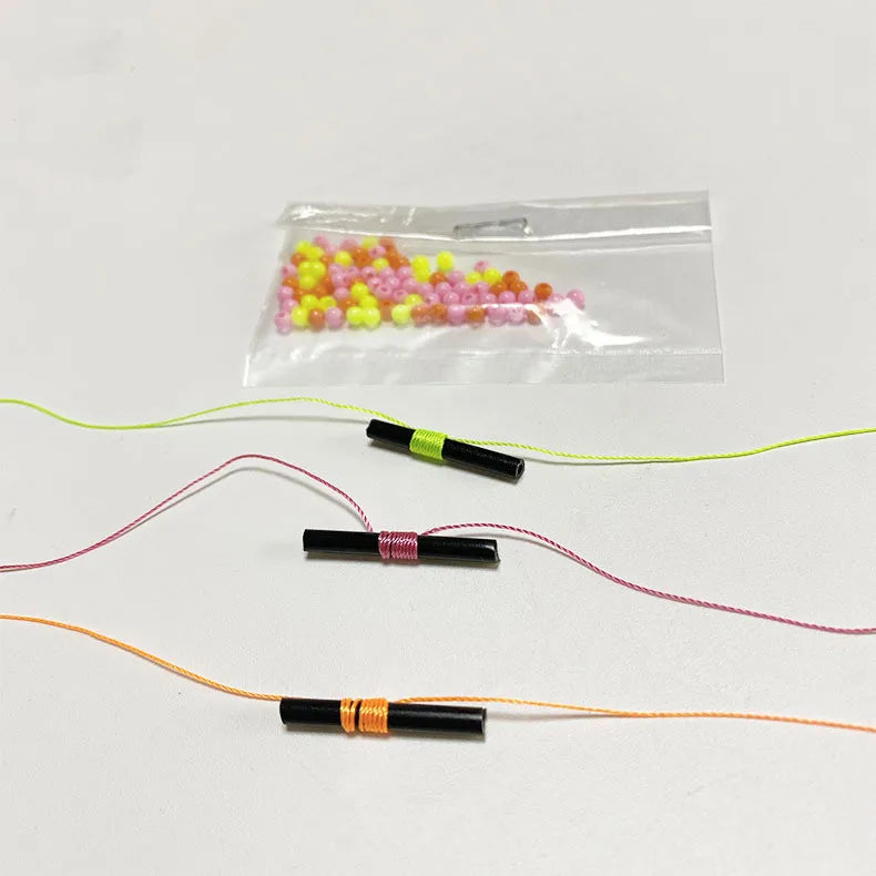 100PCS/BAG Adjustable Depth String Fishing Bobber Stops with Beads