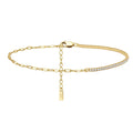 RINNTIN SA21 Unique Design 925 Sterling Silver Ankle Bracelet for Women Ancle Half Tennis Chain Half Paperclip Chain Anklets