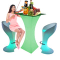 High Top Cocktail Tables with Illuminated LED for Restaurant Salad Wine Bar KTV Home Use Set for Sale