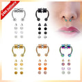 HOVANCI 3 New Arrival Wedding Gold Plated Piercing Jewelry Septum Nose Ring Magnet Hoop Clip on Nose Ring Wholesale