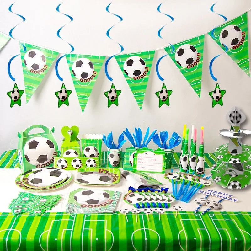 Soccer Football Birthday Theme Party Paper Plate Napkins Cups Set Decor Decorations for Birthday Party