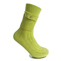 Women's Custom Design Button Pocket Crew Length Knitted Wool Socks Breathable Sustainable for Winter Daily Use Logo Body Cuff