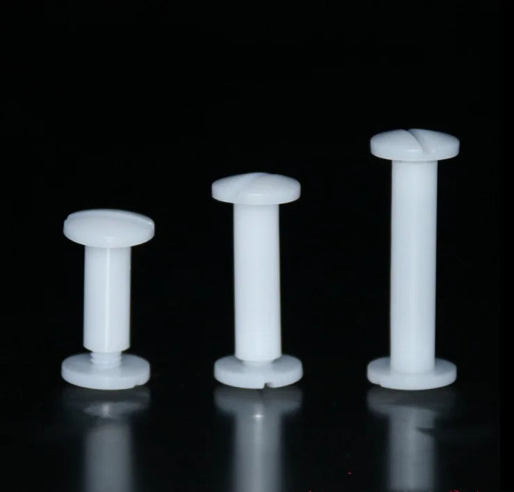 4/5/6/8/10/12mm POM White Black Plastic Nylon Chicago Screws Binding Post Nail Rivets for DIYBook HolsterKnife Sheath