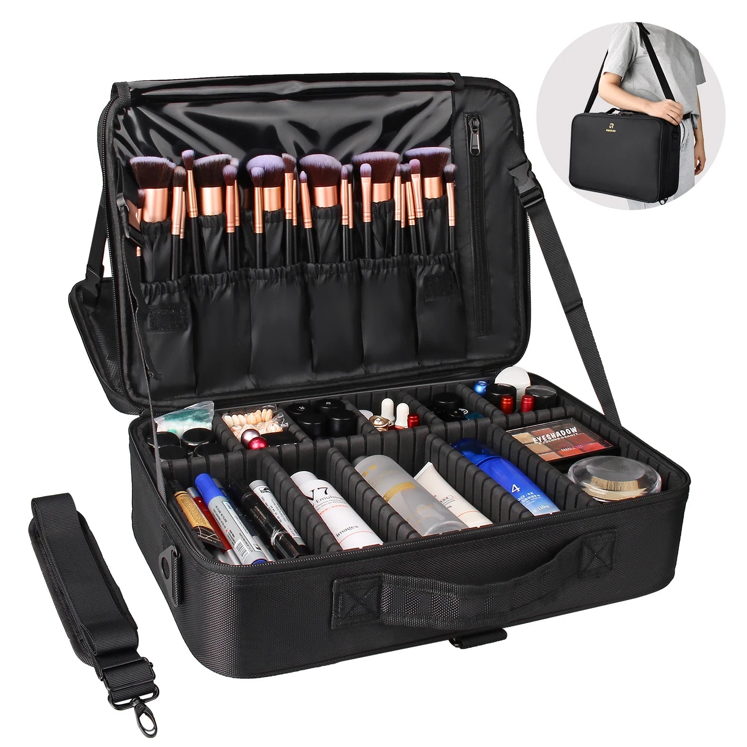 Relavel Large Cosmetic Case Multipurpose Travel Train Case for Women and Girls Makeup Artist Storage Case