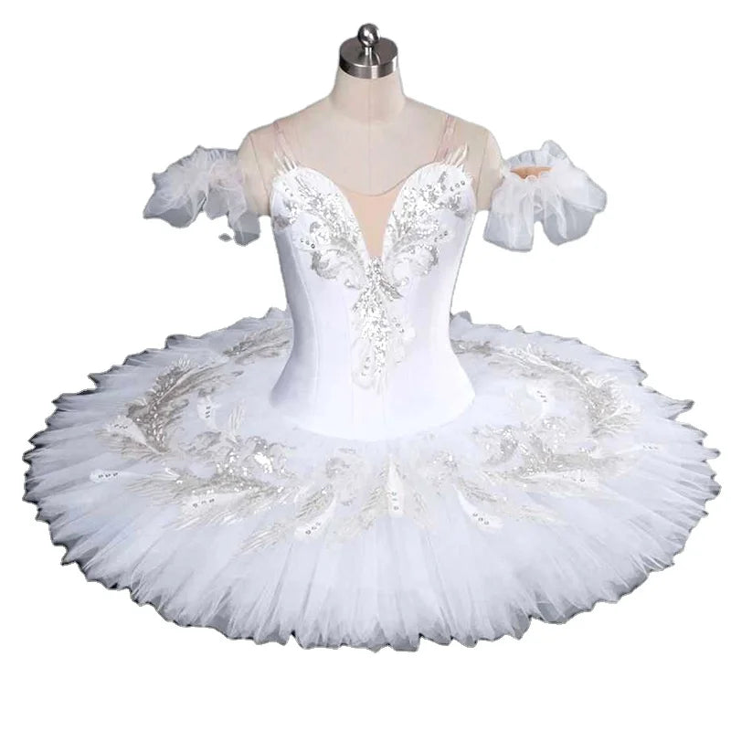 White Ballet Tutu Dress Ballerina Stage Dancerwear Swan Lake Stage Performance Costume
