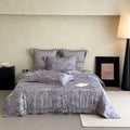 Summer Cool Purple Quilt Cover Digital Printing Fitted Sheets Flat Sheet 100s Lyocell Home Textile 4-pieces Bedding Set Supplier