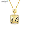 LUOTEEMI Trendy Gold Plated Necklace for Women Black CZ Elegant Wholesale Necklaces Pendants
