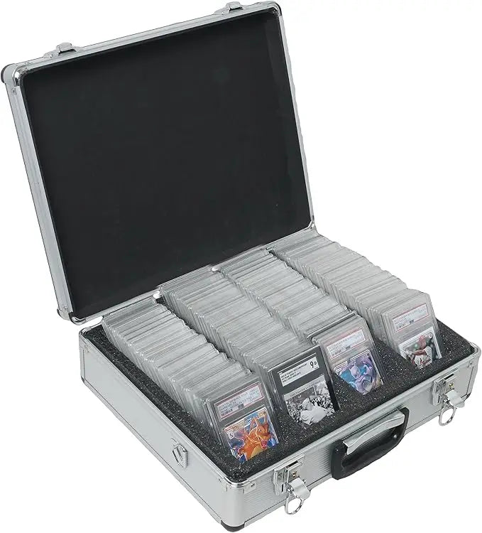Case Club 100 Graded Card Slab Collector Aluminum Style Case - Storage Fits - Sports/Trading Box