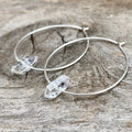 Natural Herkimer Diamond Quartz Hoop Earrings for Women Dainty Raw Crystal Open Circle Earrings