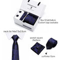 Customizable Mens Tie Set Cufflinks Pocket Square Tie with Gift Box Men Jewelry Gentleman Gift Idea Set
