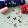 12 Colors 18K Real Gold Plated with Brass Crystal Glasses butterfly Women Super Beautiful Luxury Women butterfly Necklace