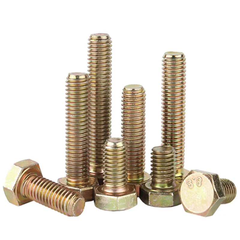 M8 M10grade 8 Hex Bolt Black Yellow Dacromet Electric Hot Dip Galvanized Zinc Din 933 Din 931 8.8 Hdg Hex Head Bolt and Nut