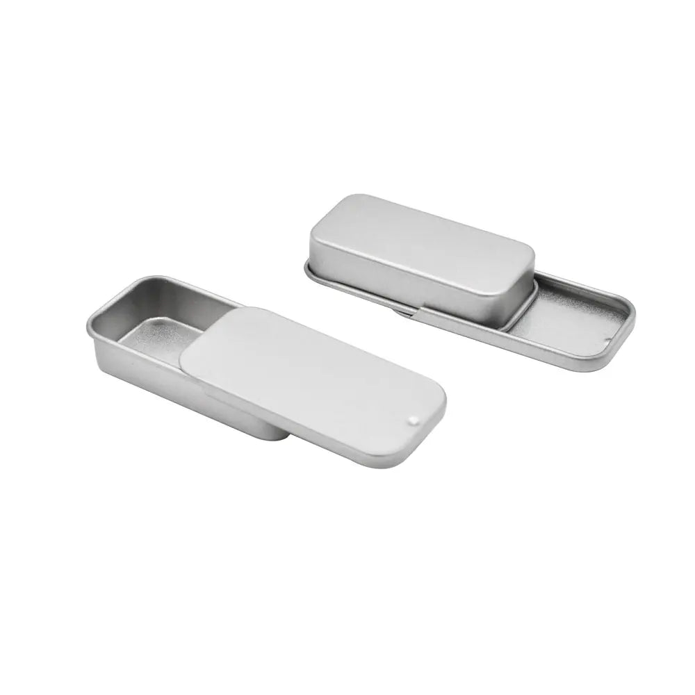 Fish Hook Earrings Ear Studs Rectangle Slide Perfume Metal Tin Can Box